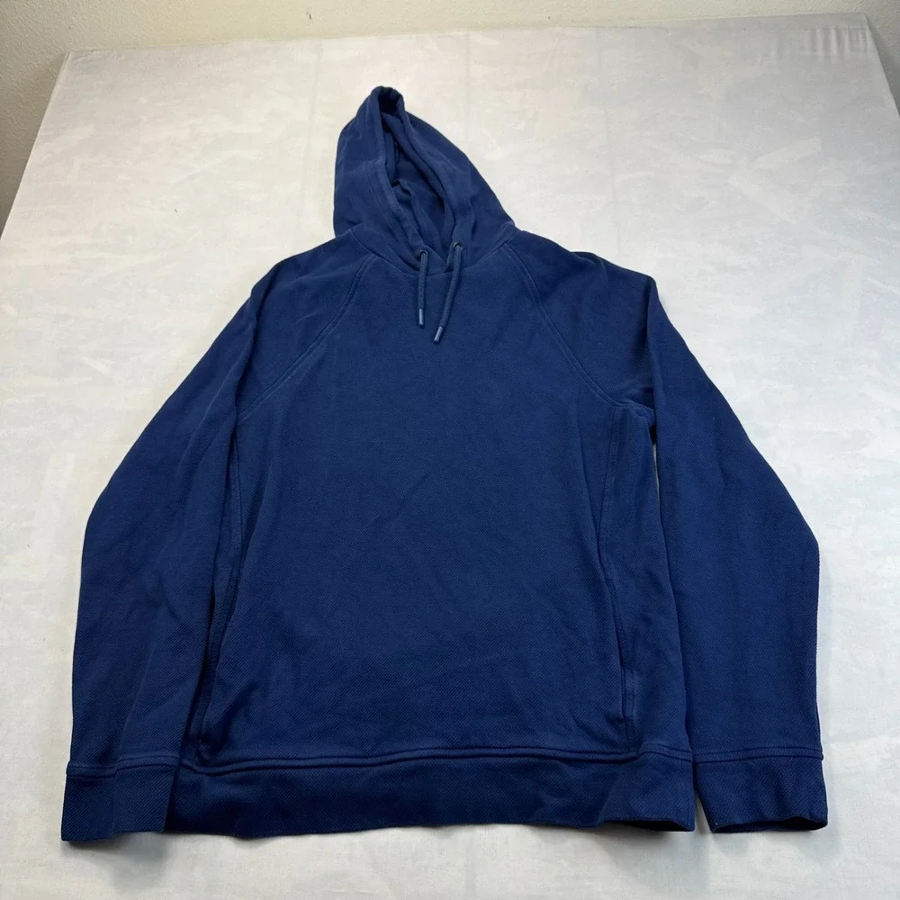 FLX Urban Commuter Pullover Hoodie Mens Large Blue Raglan Long Sleeve Drawstring